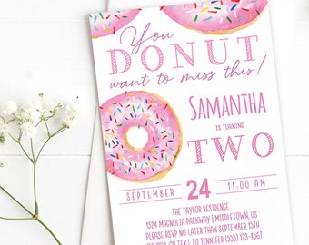 donut invitation etsy party invitation pdf