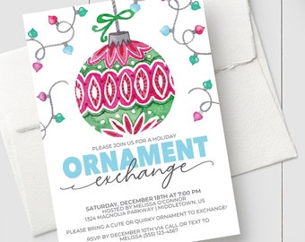 ornament exchange invitation etsy