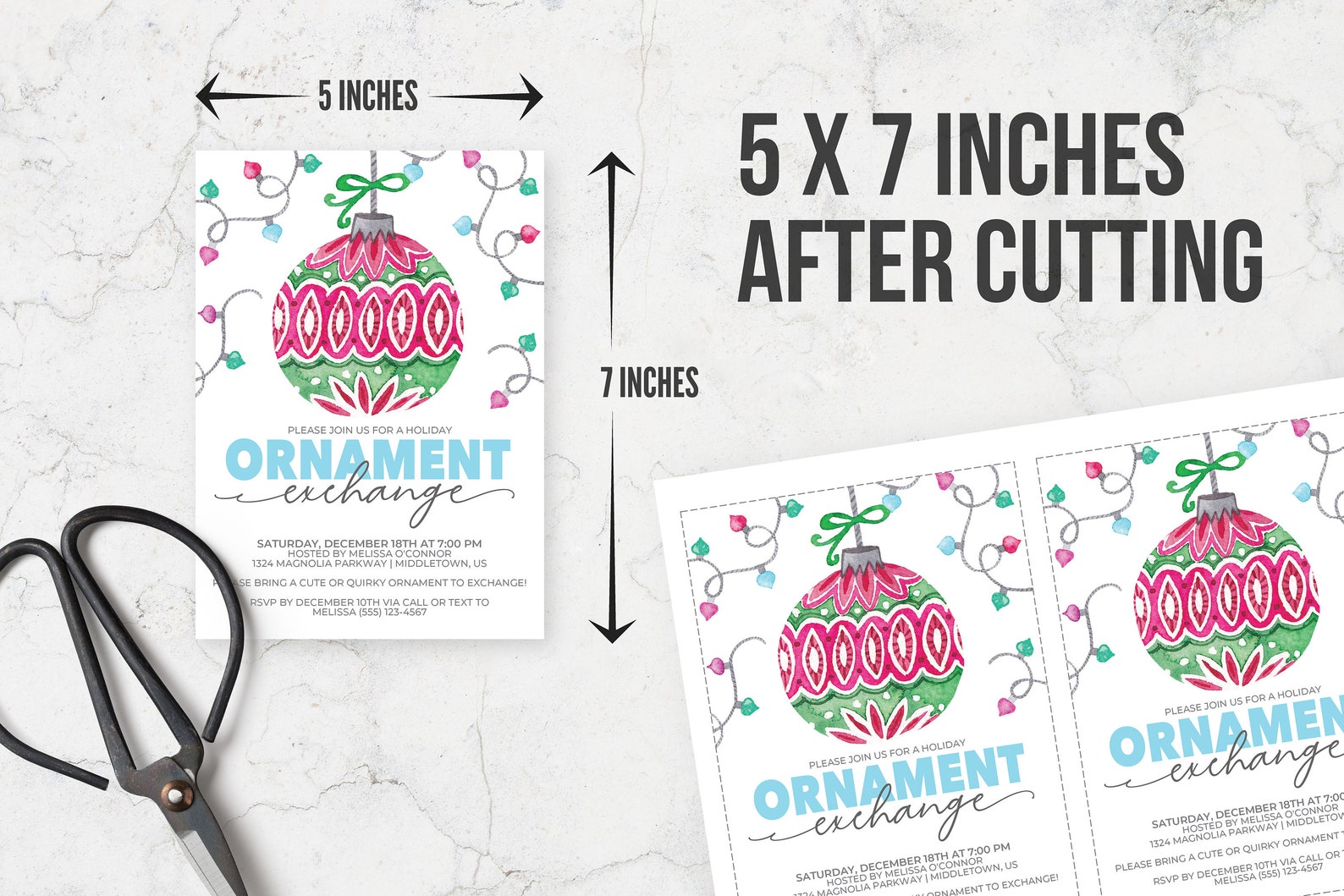 Printable Ornament Exchange Invitation Holiday Ornament - Etsy
