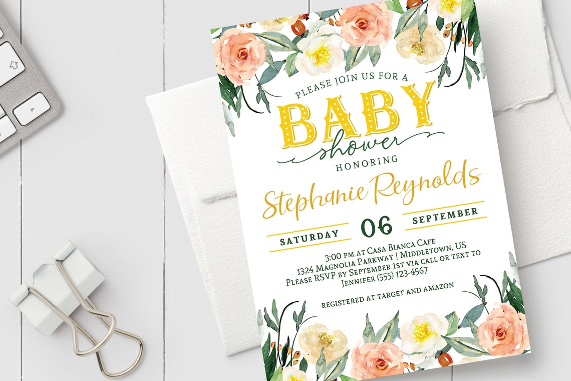 Printable Baby Shower Invitation Gender Neutral Baby Shower | Etsy