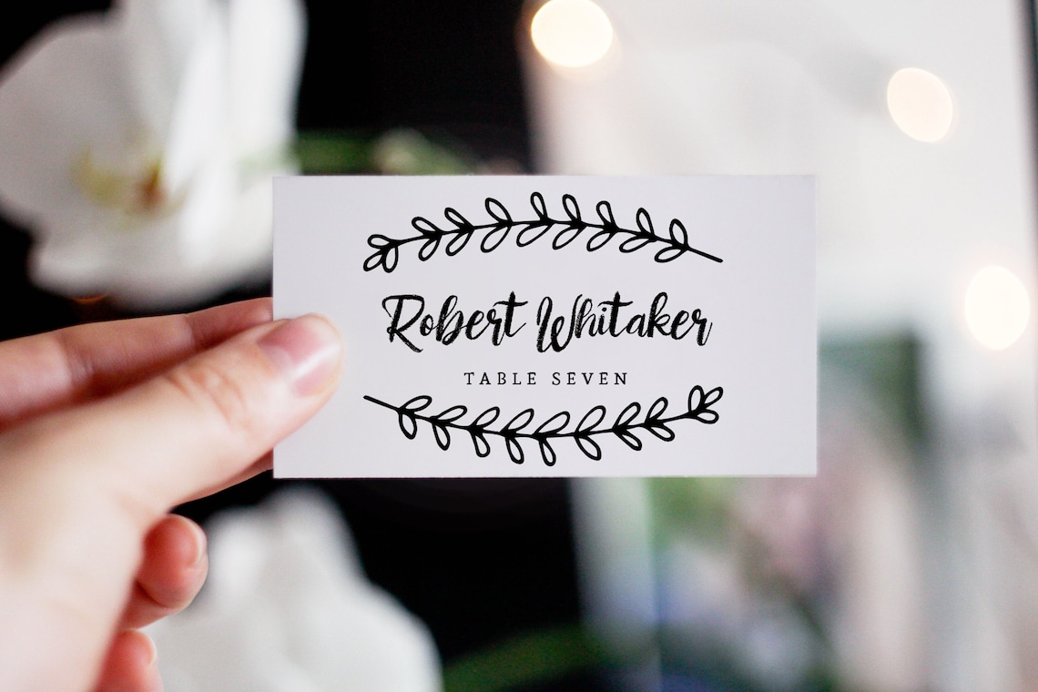 Printable Place Cards Editable Pdf Folded Place Card - Etsy