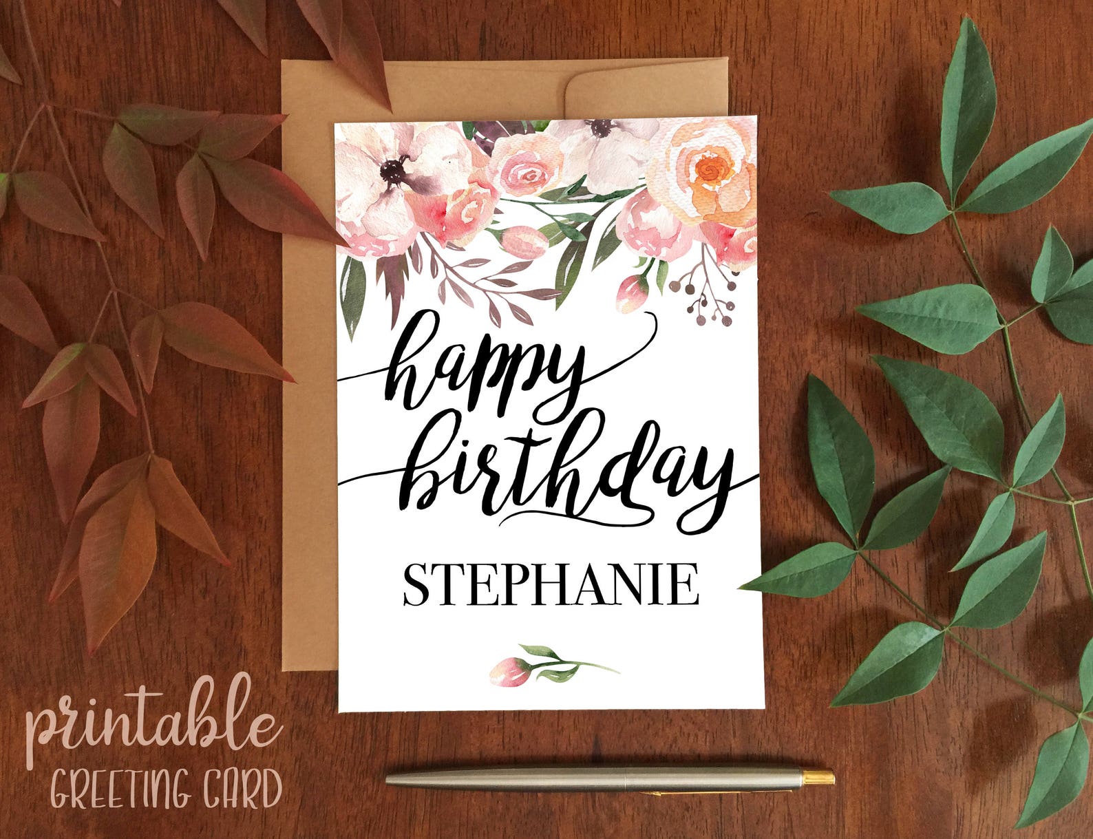 Printable Personalized Birthday Card Instant Download - Etsy