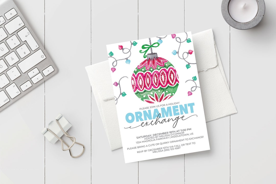Printable Ornament Exchange Invitation Holiday Ornament - Etsy