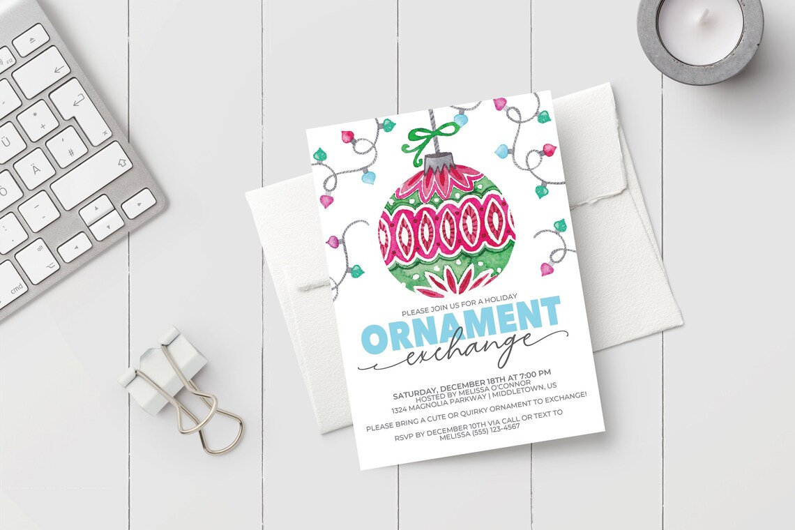 Printable Ornament Exchange Invitation Holiday Ornament - Etsy