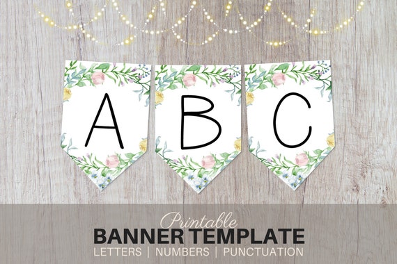 printable custom banner template spring floral roses etsy bride to be banner template