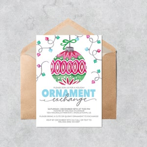 Printable Ornament Exchange Invitation Holiday Ornament - Etsy
