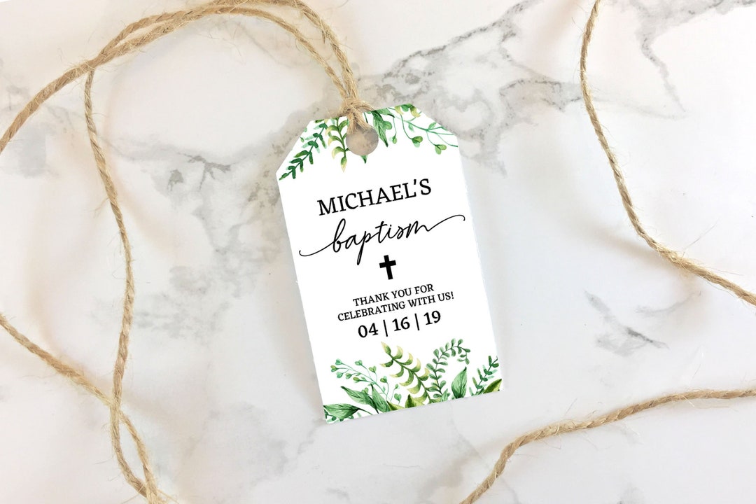 Printable Baptism Tags Editable Baptism Favor Tags - Etsy
