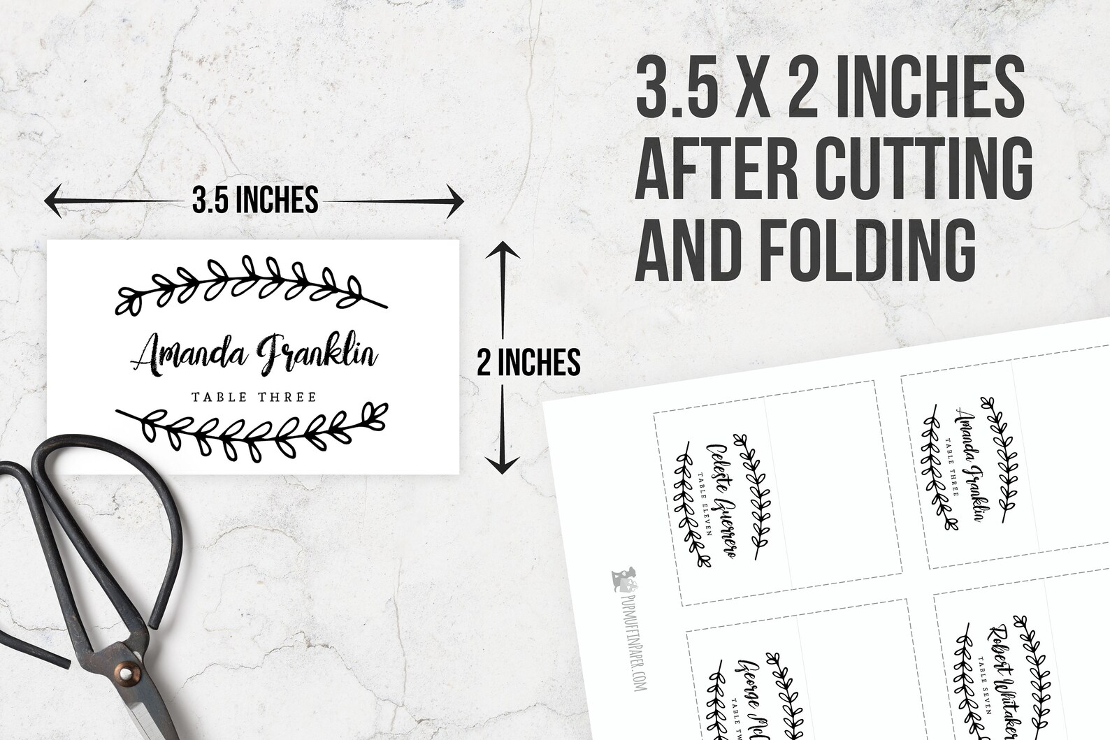 Printable Place Cards Editable Pdf Folded Place Card Etsy