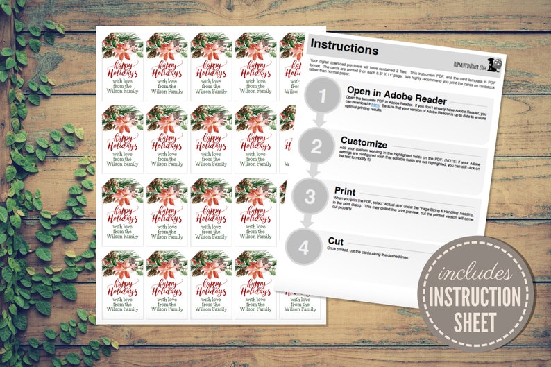 Printable Holiday Gift Tags Happy Holidays Gift Tags Etsy