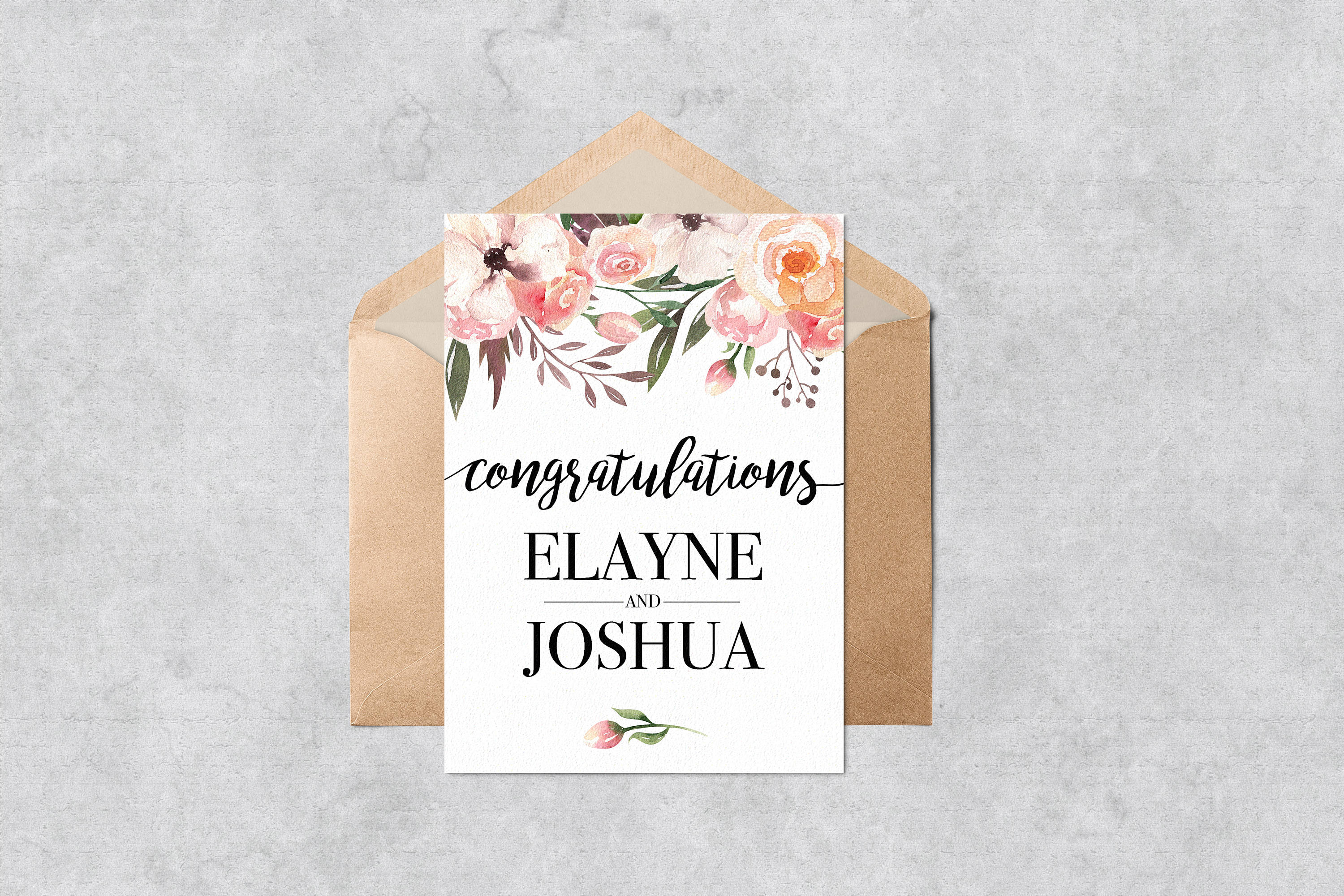 Printable Personalized Wedding Card Instant Download Etsy