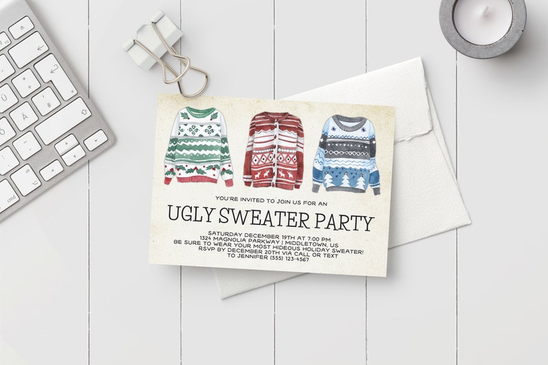 Printable Ugly Sweater Invitation Ugly Sweater Party | Etsy