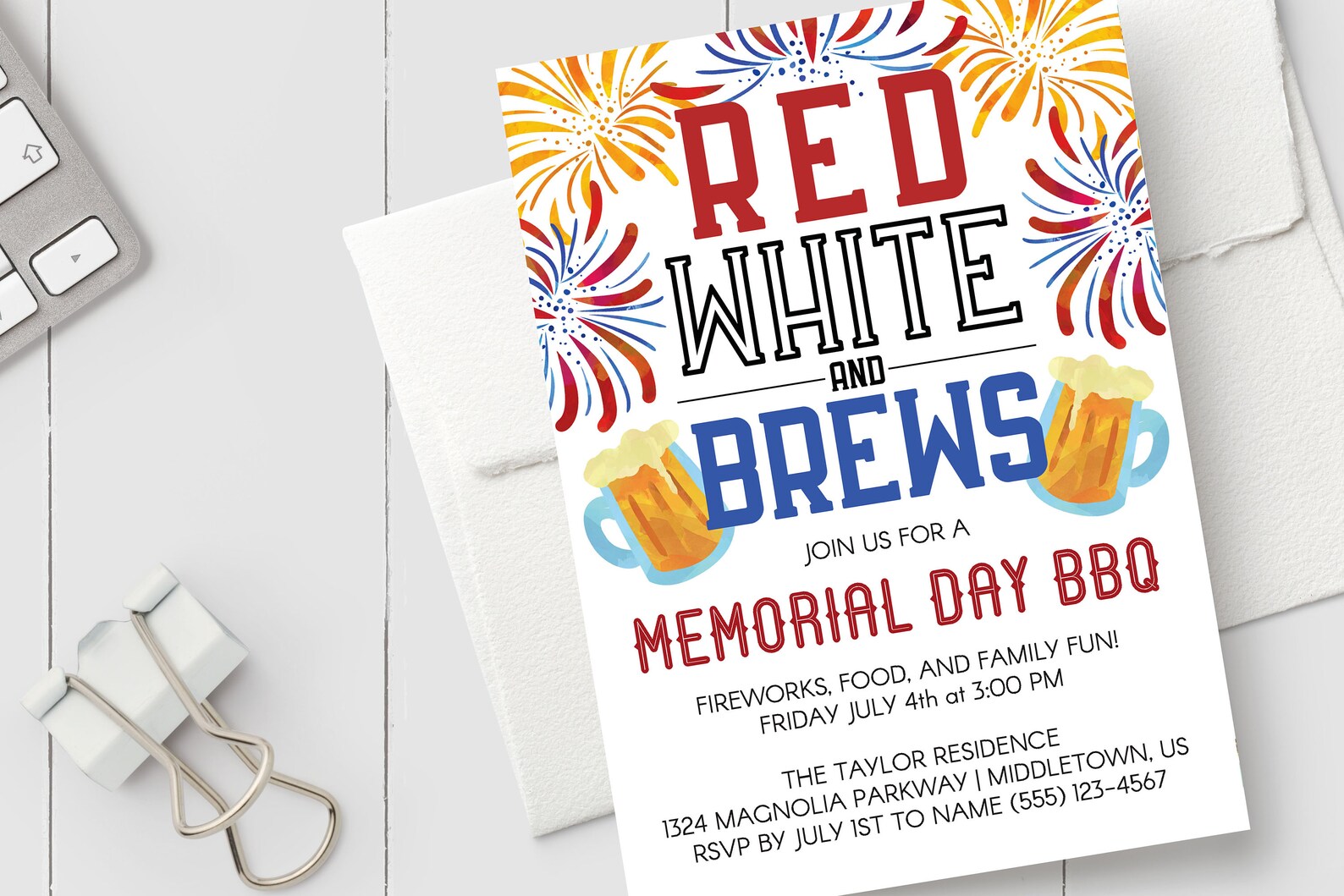 Printable Memorial Day Invitation Instant Download Editable Etsy