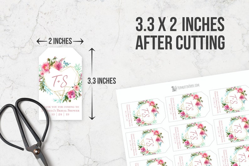 Printable Bridal Shower Tags Editable Wedding Tags With - Etsy