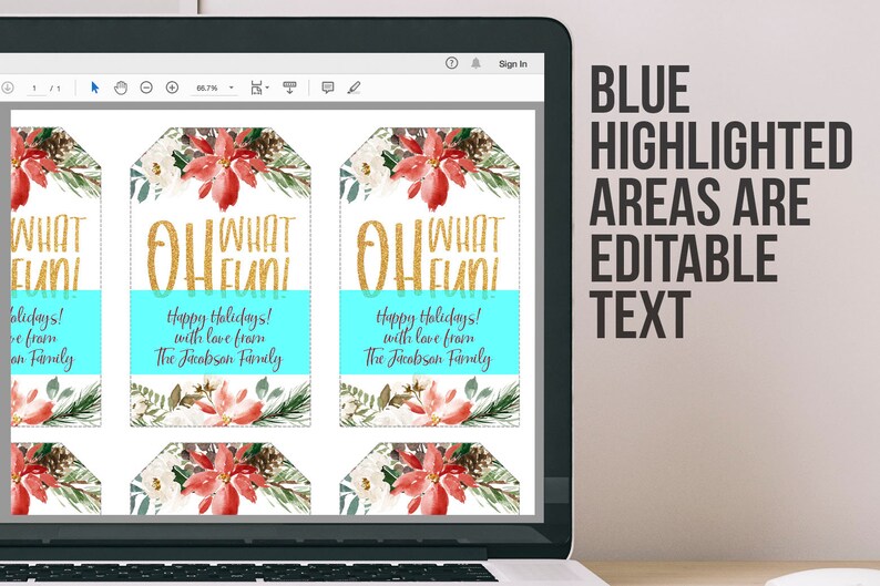 Printable Holidays Tags Editable Christmas Gift Tags | Etsy