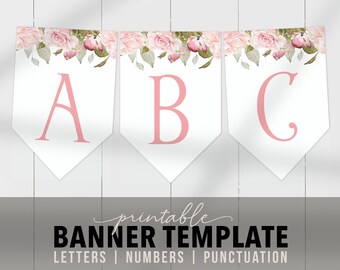 Printable Banner Template Etsy Printable Banner Template Etsy