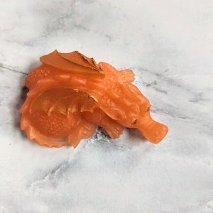 Dragon Soap, Baby Dragon Soap, Dragon Lover Gift, Baby Shower Gift, Dungeons and Dragons, Party Favors, Animal Soaps Orange