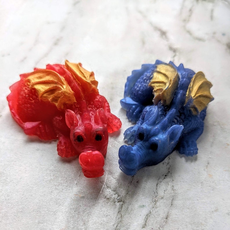Dragon Soap, Baby Dragon Soap, Dragon Lover Gift, Baby Shower Gift, Dungeons and Dragons, Party Favors, Animal Soaps image 1