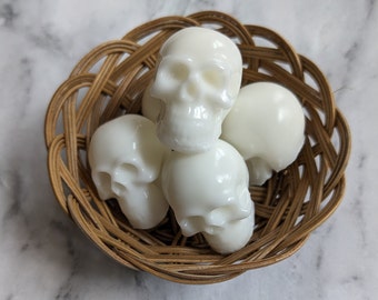 Skull Soap, Soap in a Basket, Halloween Gift, Vegan, Made in Wisconsin