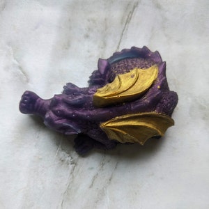Dragon Soap, Baby Dragon Soap, Dragon Lover Gift, Baby Shower Gift, Dungeons and Dragons, Party Favors, Animal Soaps Deep Purple