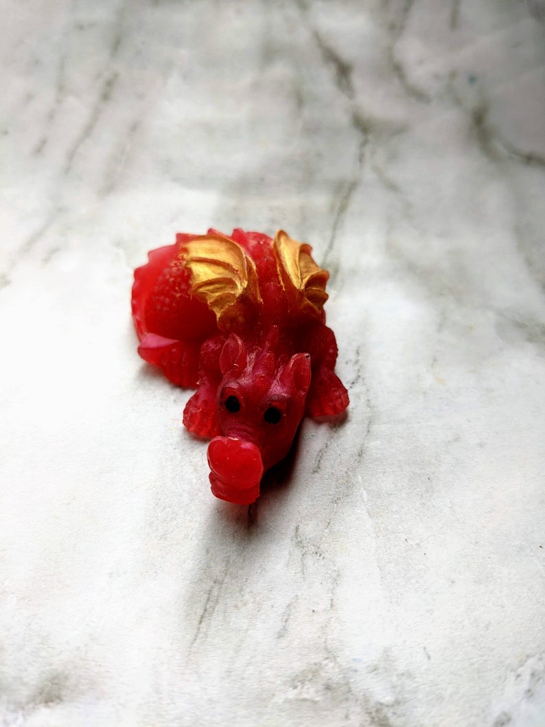 Dragon Soap, Baby Dragon Soap, Dragon Lover Gift, Baby Shower Gift, Dungeons and Dragons, Party Favors, Animal Soaps Red