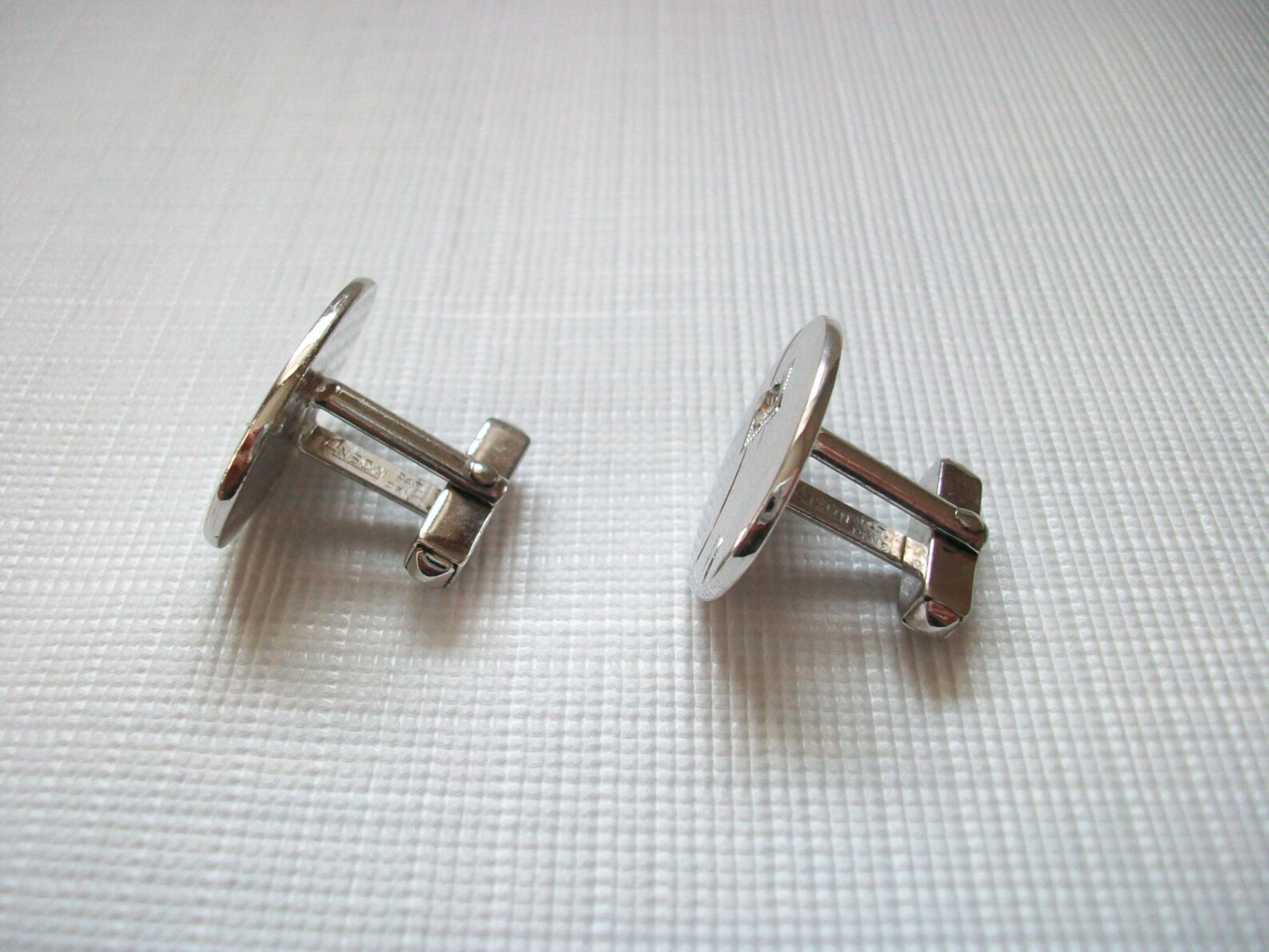 Anson Oval Cufflinks Vintage Men's Silver Tone Ribbed Etsy
