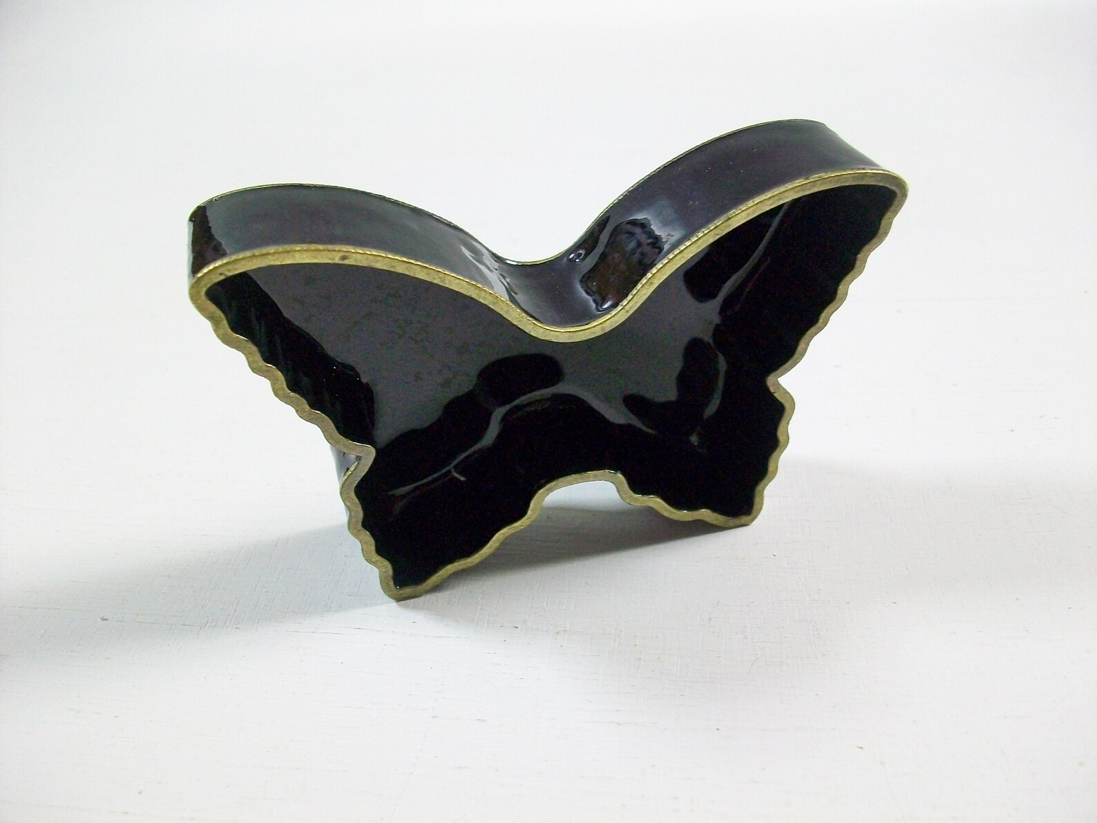 Vintage Enamel Butterfly Dish Brass Butterfly Dish Coin Etsy