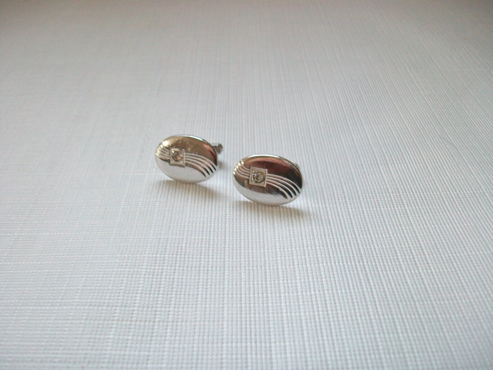 Anson Oval Cufflinks Vintage Men's Silver Tone Ribbed Etsy