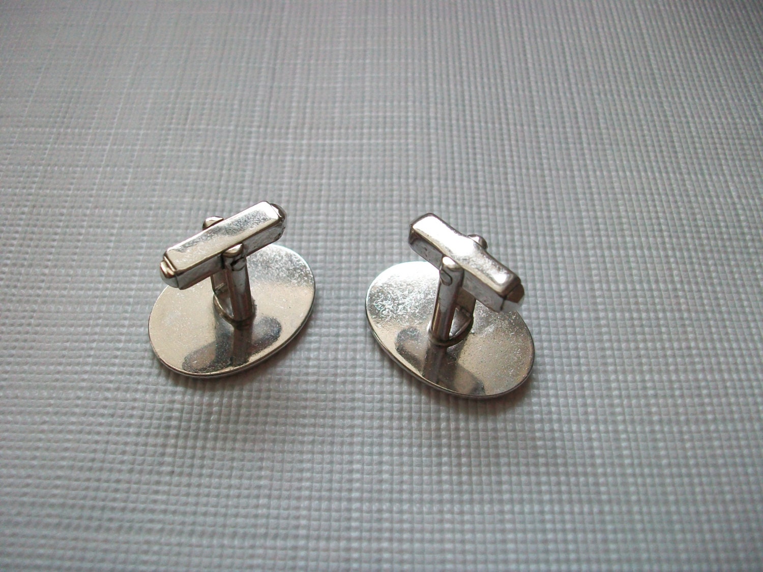 Anson Oval Cufflinks Vintage Men's Silver Tone Ribbed Etsy