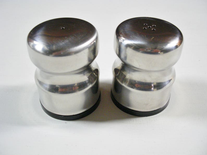 Stainless Steel Salt and Pepper Shakers Vintage Metal Salt & Etsy