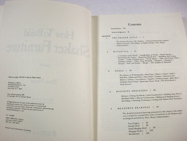 How to Build Shaker Furniture Book by Thos Moser Vintage Etsy
