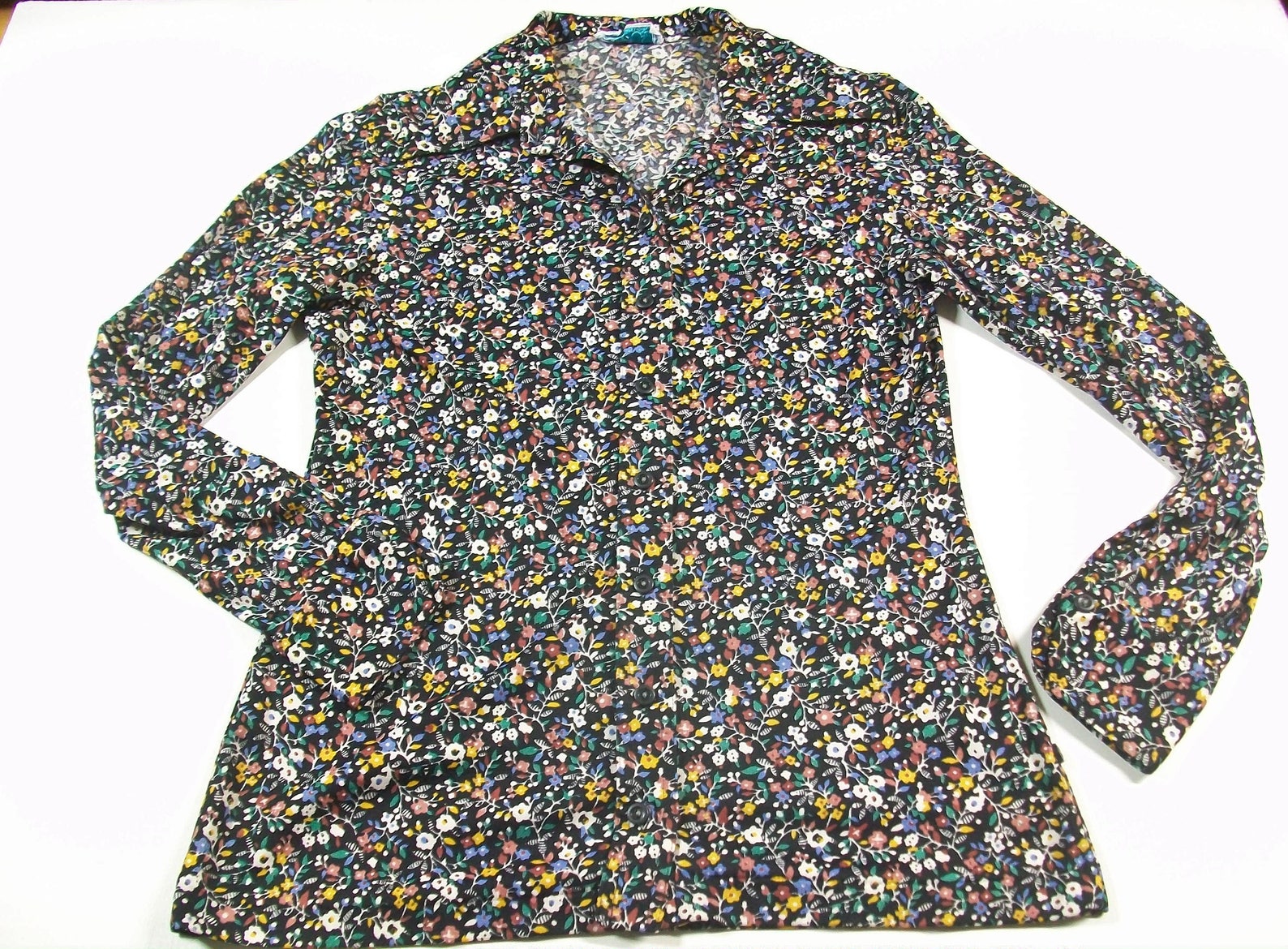Vintage Floral Hukapoo Shirt Women's Nylon Polyester Long | Etsy