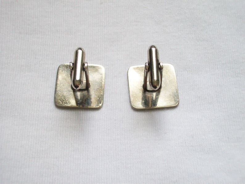 Square Lines Cuff Links Vintage Men/'s Silver Tone Ridged Ribbed Square Cufflinks Diagonal Lines Cuff Links Men/'s Vintage Jewelry