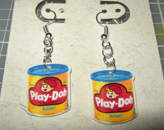 Play Dough Dangle Style Earrings, handmade Jewelry