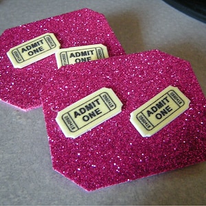 Admit One Ticket Pierced Earrings Movie Night Premier Event Fundraiser, handmade jewelry