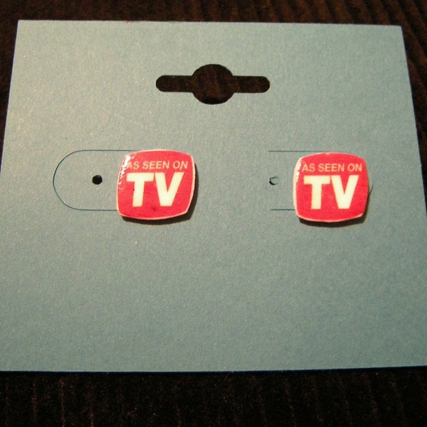 As Seen On TV funny Logo Commercial Infomercial inspired Pierced Earrings