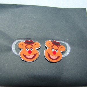 Bear Comic Puppet Character Fozzi inspired Pierced Earrings, handmade jewelry