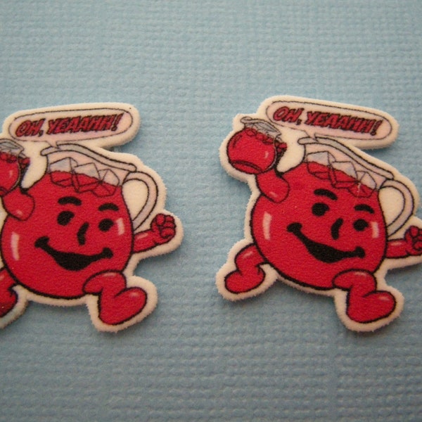 Running Pitcher Red Drink Mix Man inspired Pierced  Earrings ,Handmade Jewelry Kool Aid Man