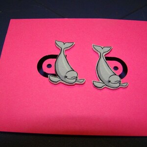 Beluga Pierced Earrings Dolphin Whale Sea Life inspired Jewelry