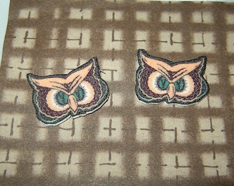 Owl Face Vintage Halloween Mask inspired  Pierced Earrings, handmade jewelry