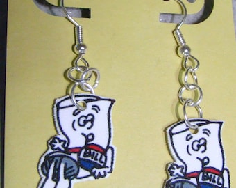 Bill School House Rock Character Pierced Earrings Dangle Style I'm Just a Bill