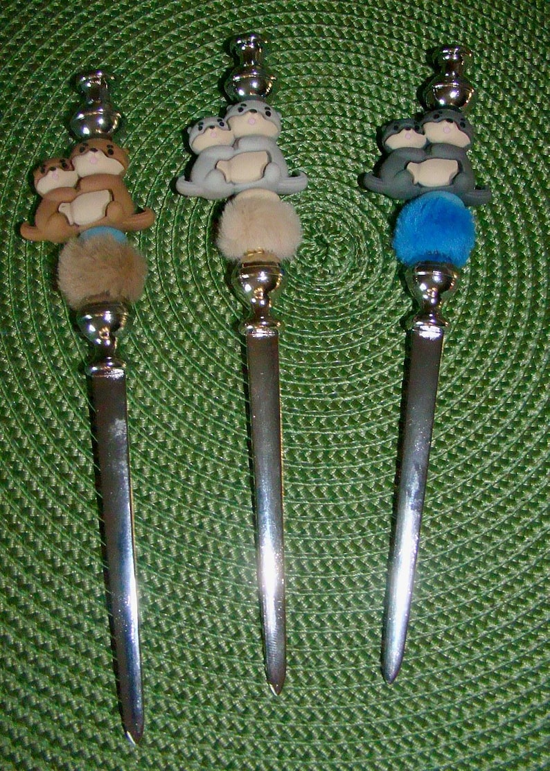 7" durable steel letter opener mama & baby otter
