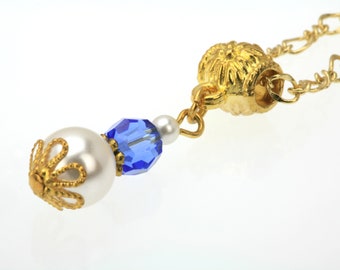 Gold Sapphire September Birthstone Pendant