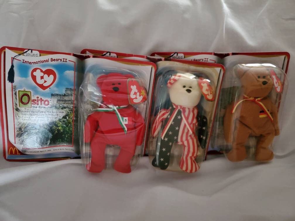Ty International Bears II. Three Teenie Beanie Babies. From