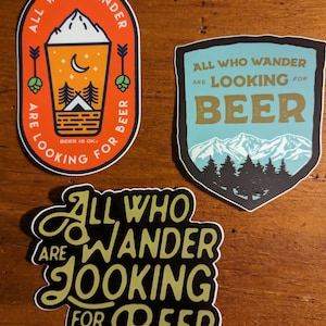 Wander for Beer Sticker Bundle, Sticker Set, Craft Beer Stickers, Vinyl Stickers, Nature Stickers, Bulk Discount