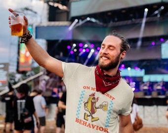 Oktoberfest Shirt, On My Wurst Behavior, Unisex Softstyle T-Shirt, Beer Shirt, Drinking Team Shirt, Funny Shirt, Hot dog, Wurst