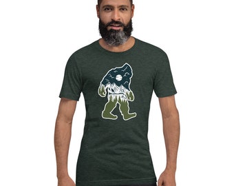 Bigfoot Mountainscape Unisex T-Shirt: Nature Lover Gift