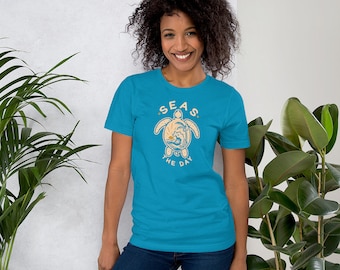 Seas the Day Unisex Tee: Sea Turtle Ocean Scene Shirt