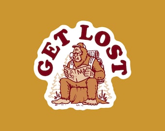 Get Lost Bigfoot Sticker: Weatherproof Vinyl Sasquatch Decal