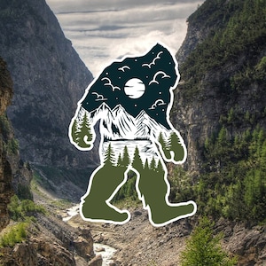 Bigfoot Sticker or Magnet, Natural Wander, Sasquatch Vinyl Sticker, Wilderness Lifestyle, Mountains are Calling, FREE SHIPPING