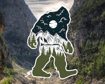 Bigfoot Sticker or Magnet, Natural Wander, Sasquatch Vinyl Sticker, Wilderness Lifestyle, Mountains are Calling, FREE SHIPPING